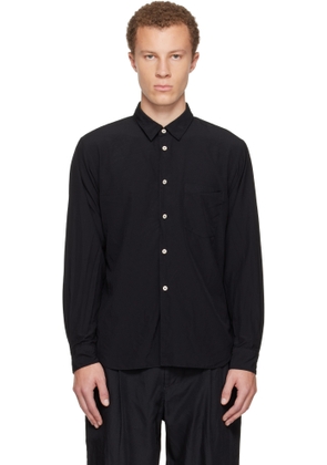 Comme des Garçons Homme Plus Black Polyester Broad Thick Spun Garment Treated Shirt