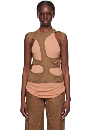 Rick Owens DRKSHDW Brown Membrane I Tank Top