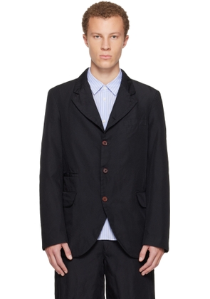 Comme des Garçons Homme Plus Black Polyester Twill Garment Dyed Blazer