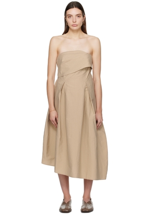 Cordera Beige Strapless Midi Dress