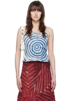 Masha Popova Blue Halter Denim Tank Top