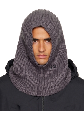 Y-3 Gray Knitted Hood Balaclava