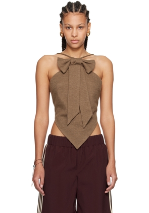 FIDAN NOVRUZOVA Brown Gulya Tank Top