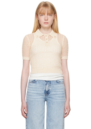 RECTO Beige Net Crop Polo