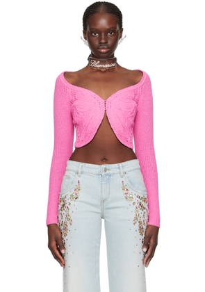 Blumarine Pink Embroidered Cardigan