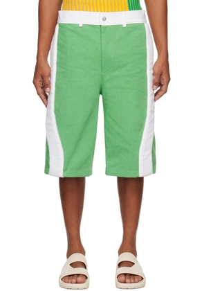 Stanley Raffington SSENSE Exclusive Green & White Denim Shorts