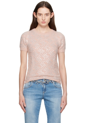 Blumarine Pink Crystal-Cut Sweater