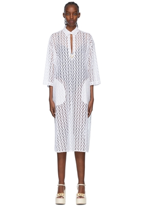 Valentino White Viscose Midi Dress