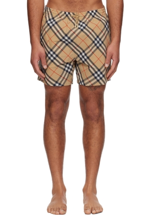 Burberry Beige Check Swim Shorts
