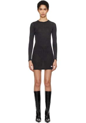 Alexander Wang Black Long Sleeve Crewneck Minidress