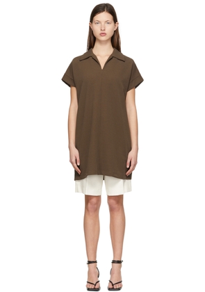 System Brown Polyester Mini Dress