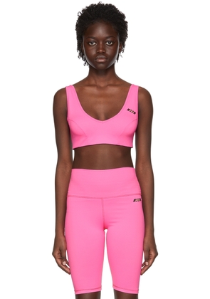 MSGM Pink Nylon Sports Bra