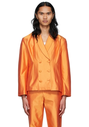 ERL SSENSE Exclusive Orange Silk Blazer