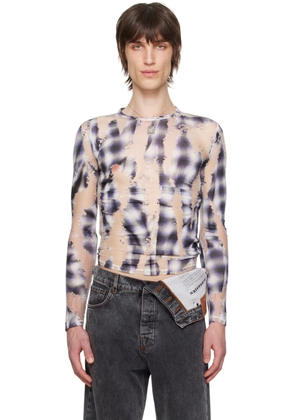 Y/Project White & Purple Printed Long Sleeve T-Shirt