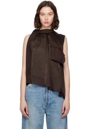 sacai Brown Suiting Mix Pullover Blouse