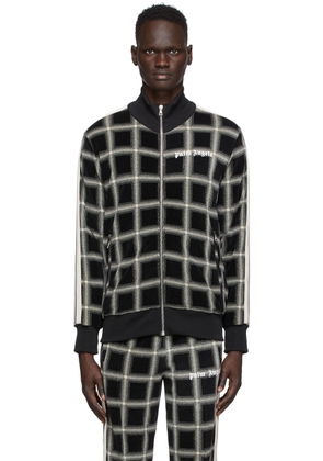 Palm Angels Black & Beige Houndstooth Track Jacket