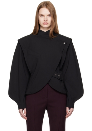 Mugler Black Asymmetric Officer Jacket