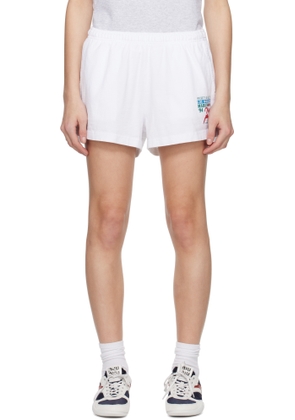 Sporty & Rich White 'LA Marathon' Disco Shorts