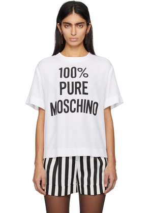 Moschino White '100% Pure Moschino' T-Shirt