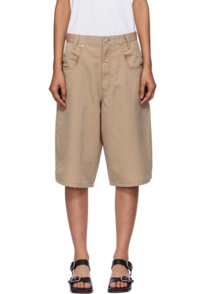 6397 Beige Baggy Shorts