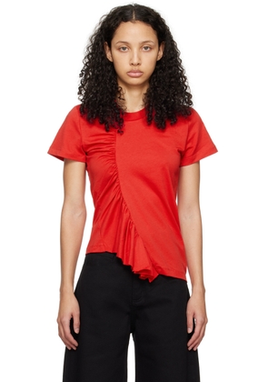 Marques Almeida Red Gathered T-Shirt
