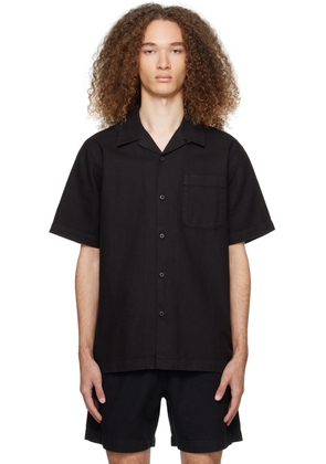 Maharishi Black Open Spread Collar Shirt