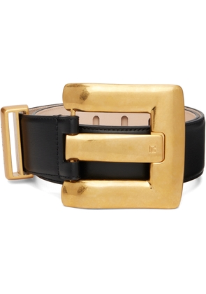 Balmain Black Anthem Calfskin Leather Belt