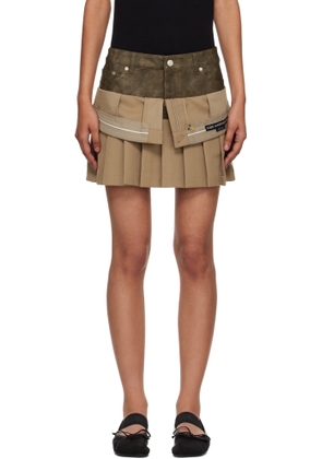 Andersson Bell Beige Inside Out Pleats Miniskirt