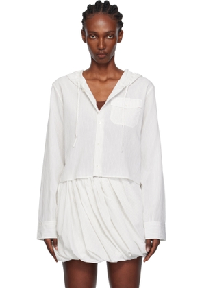 JW Anderson Off-White Cropped Hooded Shirt