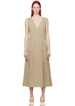 Bottega Veneta Beige Plunging Maxi Dress
