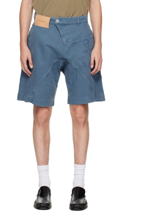 JW Anderson Blue Twisted Workwear Denim Shorts