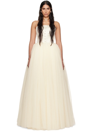 Bode SSENSE Exclusive Off-White Harbour Maxi Dress