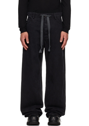 A DICIANNOVEVENTITRE Black Washed Oversized Jeans