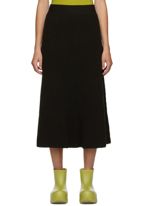 Bottega Veneta Brown Rib Distorted Mid-Length Skirt