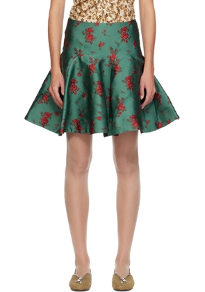 Edward Cuming Green Wallpaper Gala Midi Skirt