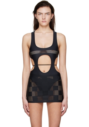 FAL-ASH Black Polyester Bodysuit