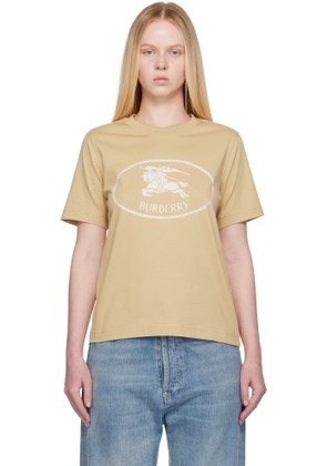 Burberry Tan Knight Stamp Cotton T-shirt