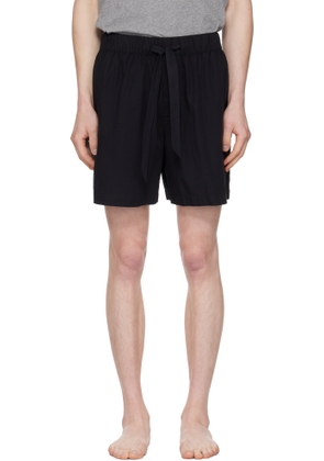 Tekla Black Poplin Pyjama Shorts