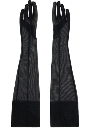Mugler Black Sheer Gloves