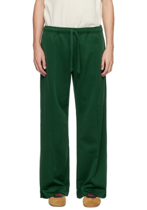 JW Anderson Green Pintuck Sweatpants