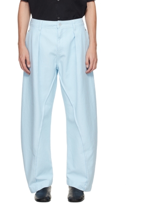 JW Anderson Blue Twisted Seam Trousers