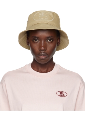 Burberry Beige Knight Stamp Gabardine Bucket Hat