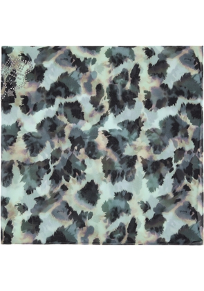 Collina Strada Blue Snow Leopard Scarf