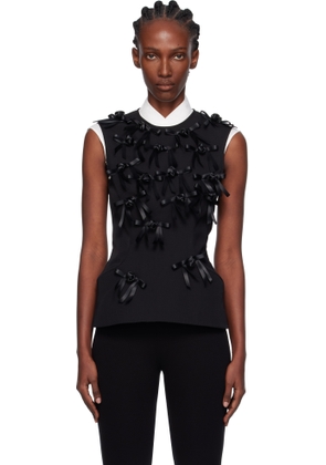 AO YES Black Ribbon Tie Thurman Top
