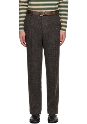 AURALEE Gray Alpaca Wool Silk Tweed Trousers