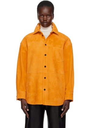 Bottega Veneta Orange Suede Leather shirt