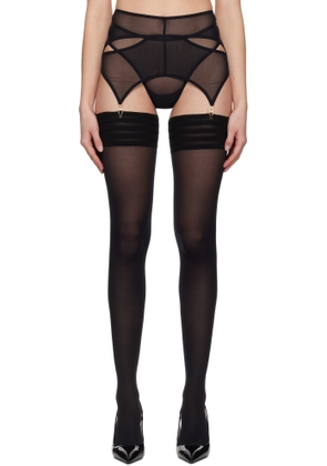 Shadowplay Black Shadow Garter Belt & Thong Set