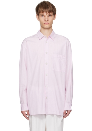 Tekla Pink Poplin Long Sleeve Pyjama Shirt