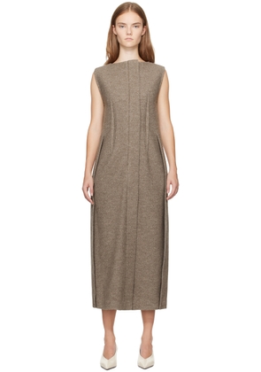 UMBER POSTPAST Beige Wool Felted Midi Dress