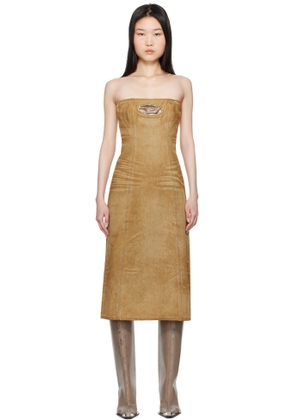 Diesel Brown De-Vildress-Fsf Denim Midi Dress
